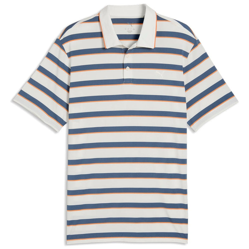 Puma Cloudspun Stripe Polo Shirt - Warm White/Dark Indigo