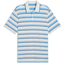Puma Cloudspun Stripe Polo Shirt - Warm White/Team Light Blue
