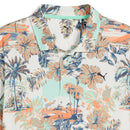 Puma Cloudspun Palm Polo Shirt  - Warm White/Mint Jelly/Melon Glow