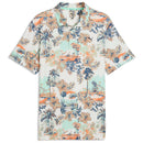 Puma Cloudspun Palm Polo Shirt  - Warm White/Mint Jelly/Melon Glow