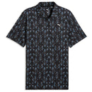 Puma Cloudspun Argyle Bloom Polo Shirt  - Puma Black/Rose Blossom