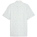 Puma Cloudspun Argyle Bloom Polo Shirt  - Warm White/Team Light Blue