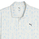 Puma Cloudspun Argyle Bloom Polo Shirt  - Warm White/Team Light Blue