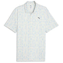 Puma Cloudspun Argyle Bloom Polo Shirt  - Warm White/Team Light Blue
