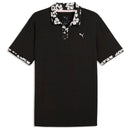 Puma Modalon Floral Rib Polo Shirt  - Puma Black/Rose Blossom