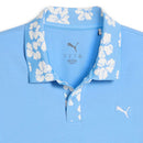Puma Modalon Floral Rib Polo Shirt - Team Light Blue/Warm White