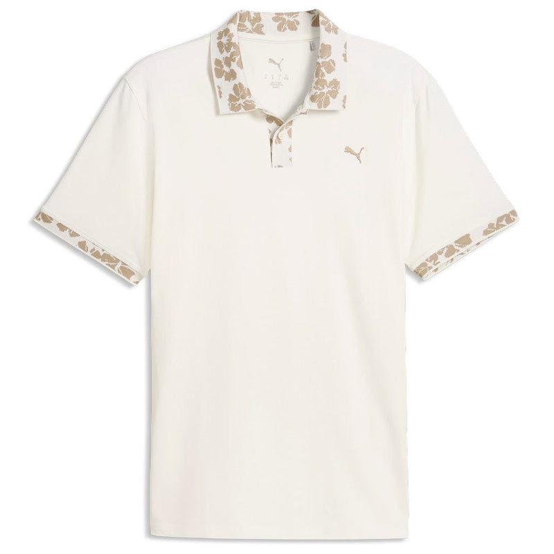 Puma Modalon Floral Rib Polo Shirt  - Warm White/Ice Coffee