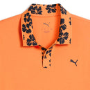 Puma Modalon Floral Rib Polo Shirt  - Melon Glow/Deep Navy