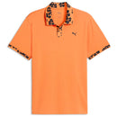Puma Modalon Floral Rib Polo Shirt  - Melon Glow/Deep Navy
