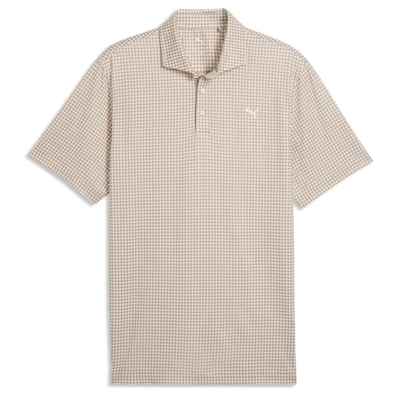 Puma Cloudspun Mono Check Polo Shirt  - White Glow/Ice Coffee