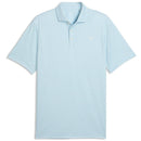 Puma Cloudspun Mono Check Polo Shirt  - White Glow/Team Light Blue