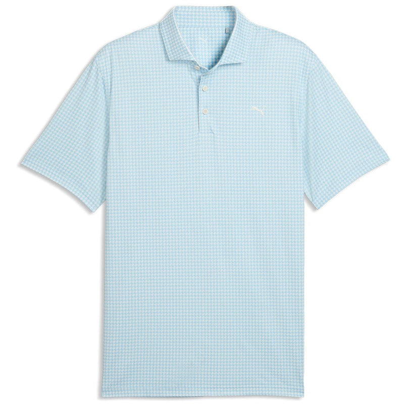 Puma Cloudspun Mono Check Polo Shirt  - White Glow/Team Light Blue