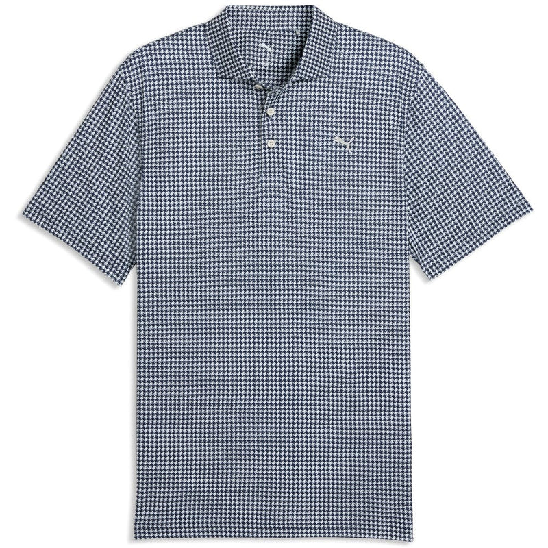 Puma Cloudspun Mono Check Polo Shirt - White Glow/Deep Navy