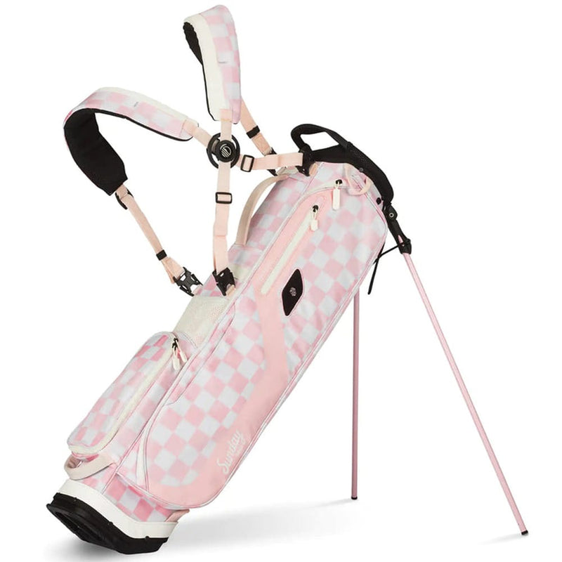 Sunday Golf El Camino Stand Bag - Pink & White Checker