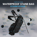 Sunday Golf Storm Ryder Waterproof Stand Bag - Black