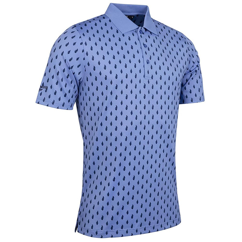 Glenmuir Crawford Polo Shirt - Light Blue/Navy Ferns