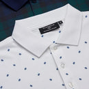 Glenmuir Crawford Polo Shirt - White/Navy Saltire Flags