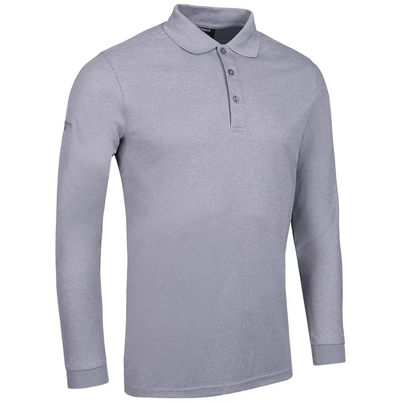 Glenmuir Max Long Sleeve Polo Shirt - Light Grey Marl