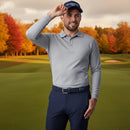 Glenmuir Max Long Sleeve Polo Shirt - Light Grey Marl