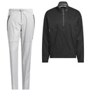adidas Ultimate365 Tour Climaproof+ Waterproof Half-Zip Rain Suit - Black/Grey One