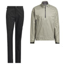 adidas Ultimate365 Tour Climaproof+ Waterproof Half-Zip Rain Suit - Silver Pebble/Black