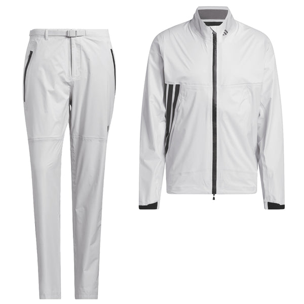 adidas Ultimate365 Tour Climaproof+ Waterproof Full-Zip Rain Suit - Grey One