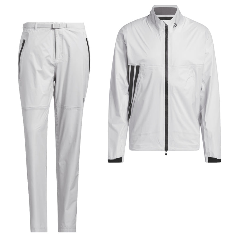 adidas Ultimate365 Tour Climaproof+ Waterproof Full-Zip Rain Suit - Grey One