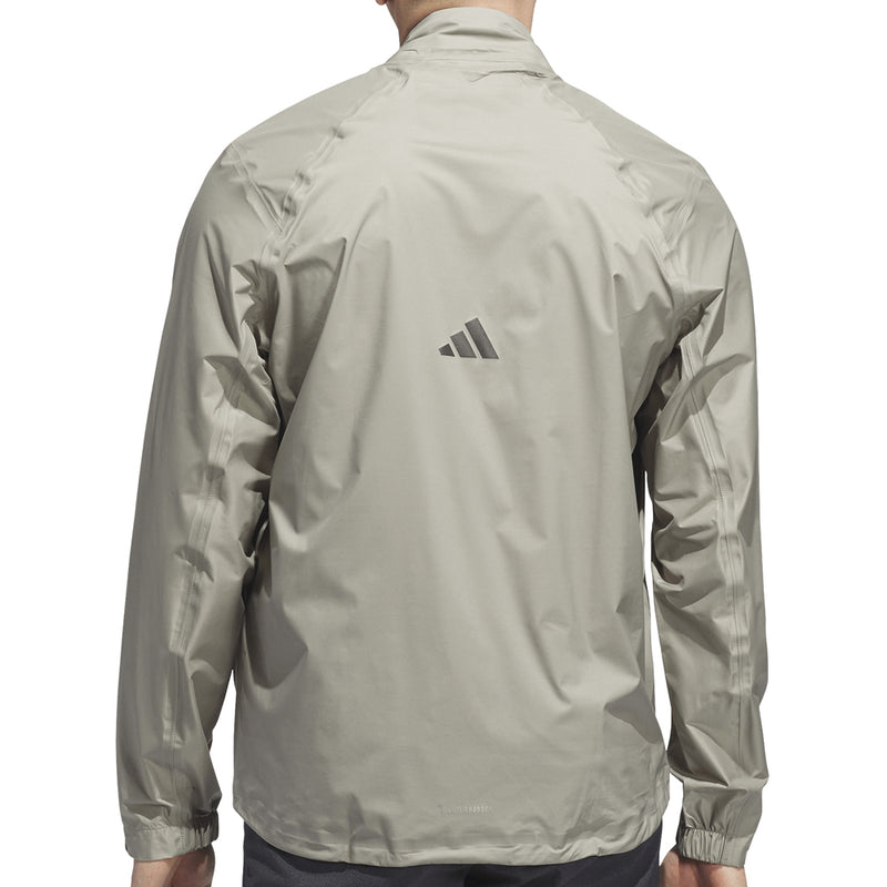 adidas Ultimate365 Tour Climaproof+ Waterproof Half-Zip Rain Suit - Silver Pebble/Black