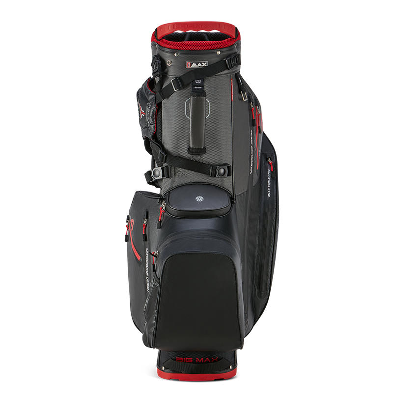 Big Max Aqua Hybrid 4 Waterproof Stand Bag - Black/Charcoal/Red