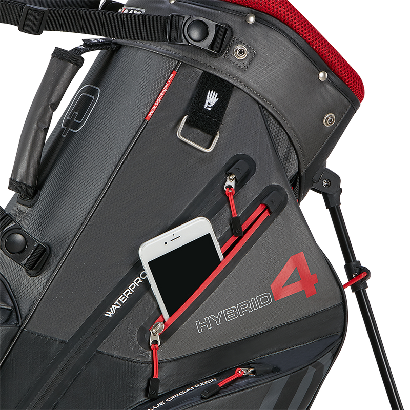 Big Max Aqua Hybrid 4 Waterproof Stand Bag - Black/Charcoal/Red