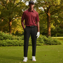 Nike Dri-Fit Velocity Stripe Polo Shirt - Gym Red/Gym Red/Black