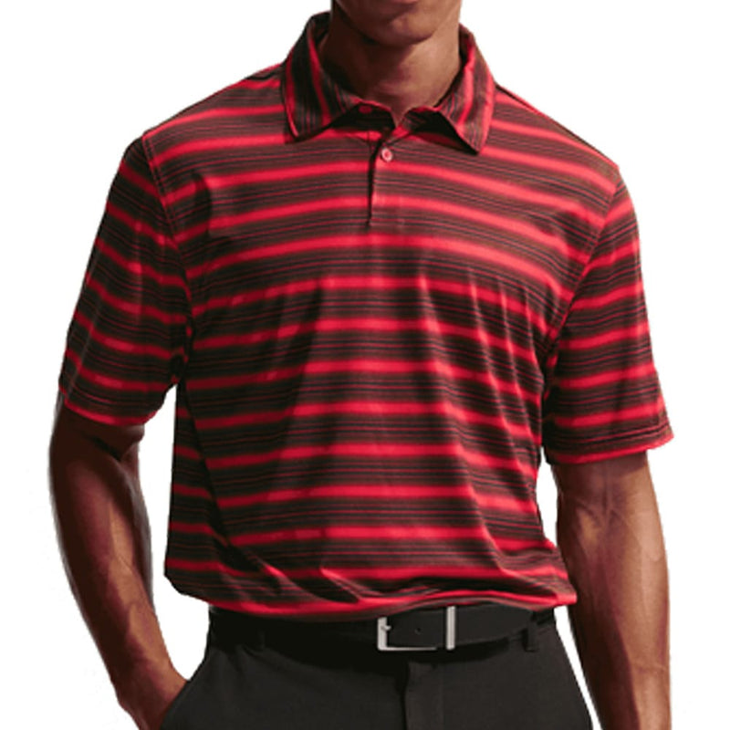 Nike Dri-Fit Velocity Stripe Polo Shirt - Gym Red/Gym Red/Black