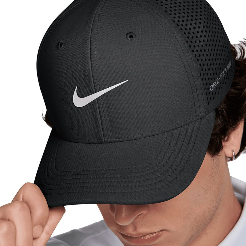 Nike Rise Dri-Fit Adv SwooshFlex Structured Golf Cap - Black/Anthracite/White