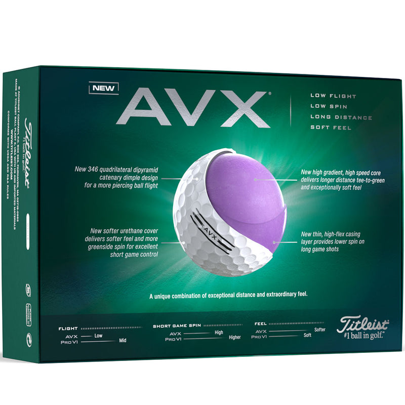Titleist AVX Golf Balls - White - Double Dozen