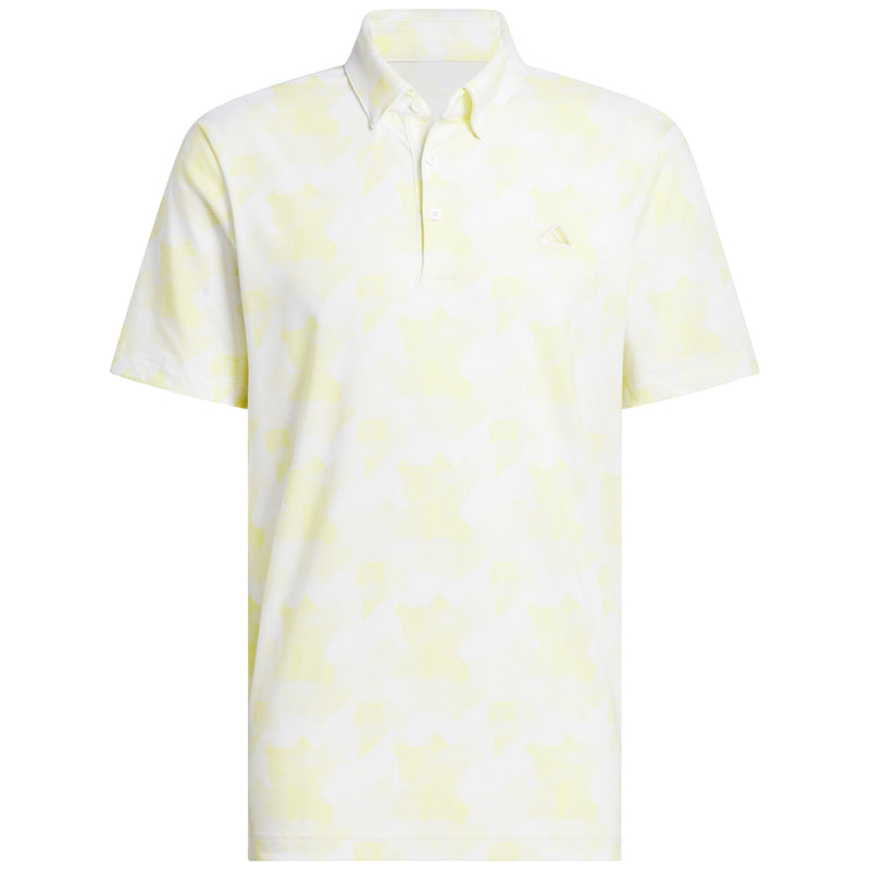 adidas Go-To Printed Polo Shirt - White/Powder Yellow