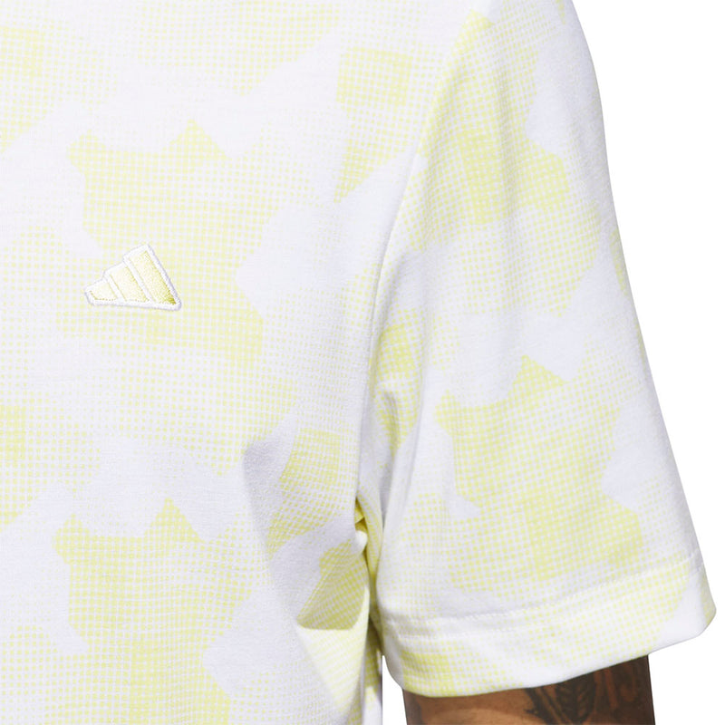 adidas Go-To Printed Polo Shirt - White/Powder Yellow