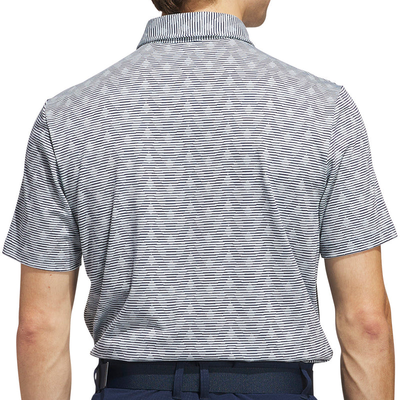 adidas Go-To Printed Stripe Polo Shirt - Wonder Blue/Collegiate Navy