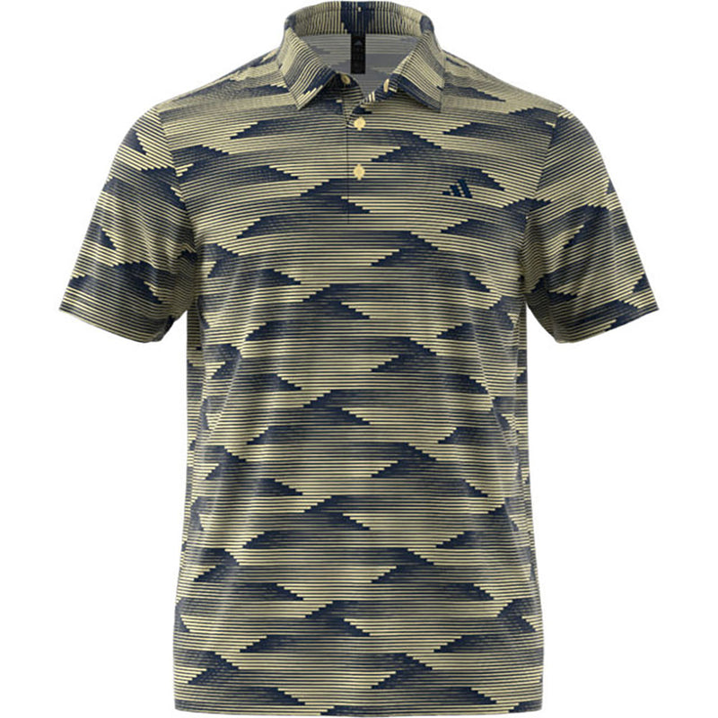 adidas Ultimate365 Speed Stripe Polo Shirt - Collegiate Navy/Powder Yellow