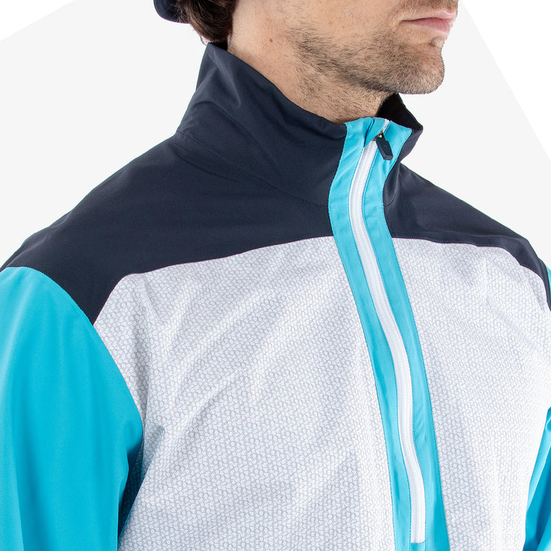 Galvin Green Ashford 1/2 Zip Gore-Tex Waterproof Jacket - Aqua/Navy/White