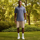 Nike Par 5 Dri-Fit Heather Polo Shirt - College Navy/College Navy