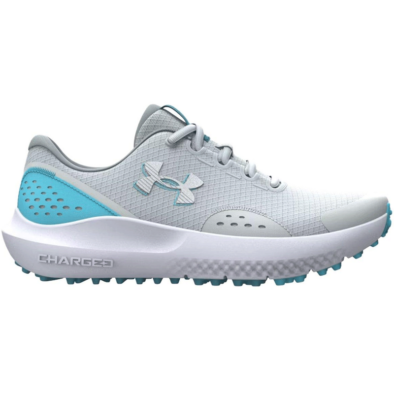 Under Armour Junior Surge Golf Spikeless Shoes - Halo Gray/Fresco Blue/Metallic Silver