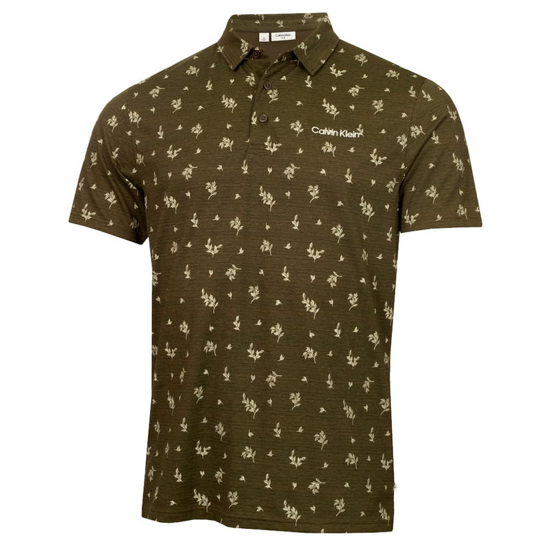 Calvin Klein Colton Printed Polo Shirt - Olive