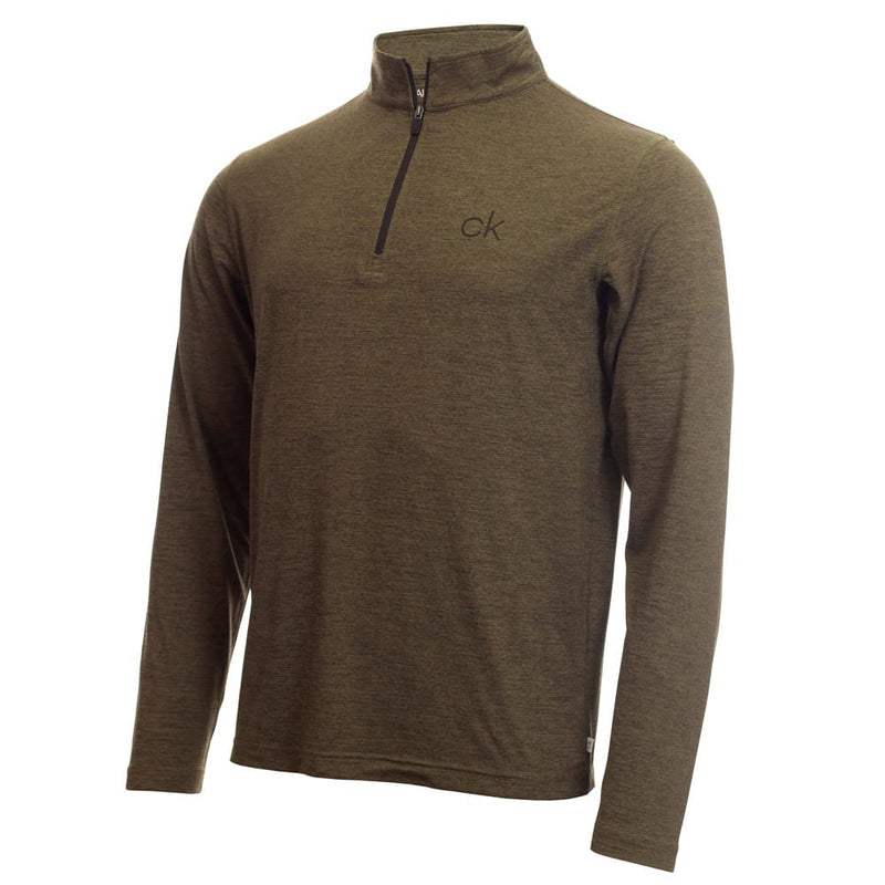 Calvin Klein Newport Half-Zip Sweater - Olive Green Marl