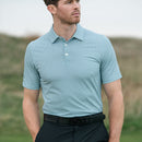 Callaway Textured Chev Printed Polo Shirt - Aquifer