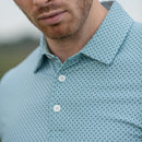 Callaway Textured Chev Printed Polo Shirt - Aquifer