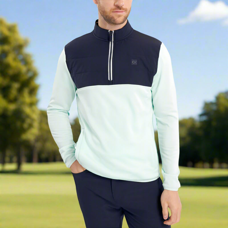 Calvin Klein Atlantic Hybrid 1/2 Zip Pullover - Light Jade