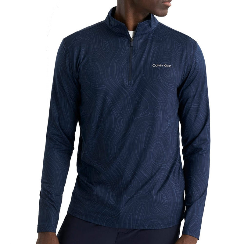 Calvin Klein Printed Newport Half Zip - Navy Marble