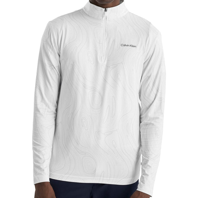 Calvin Klein Printed Newport Half Zip - White Marble