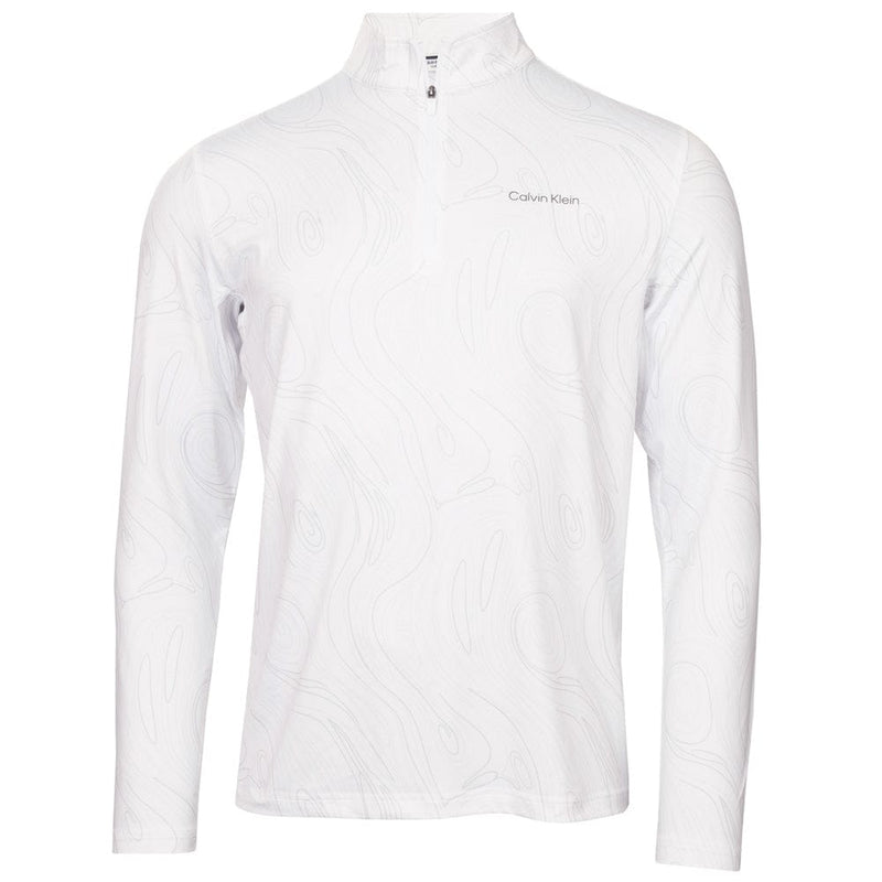 Calvin Klein Printed Newport Half Zip - White Marble
