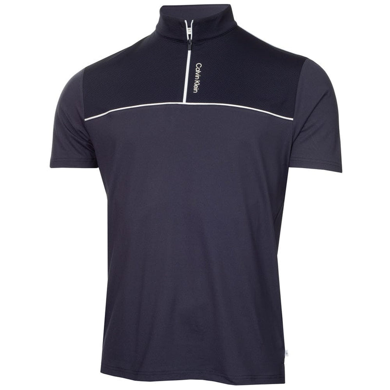 Calvin Klein Grange Mock Neck Polo Shirt - Navy